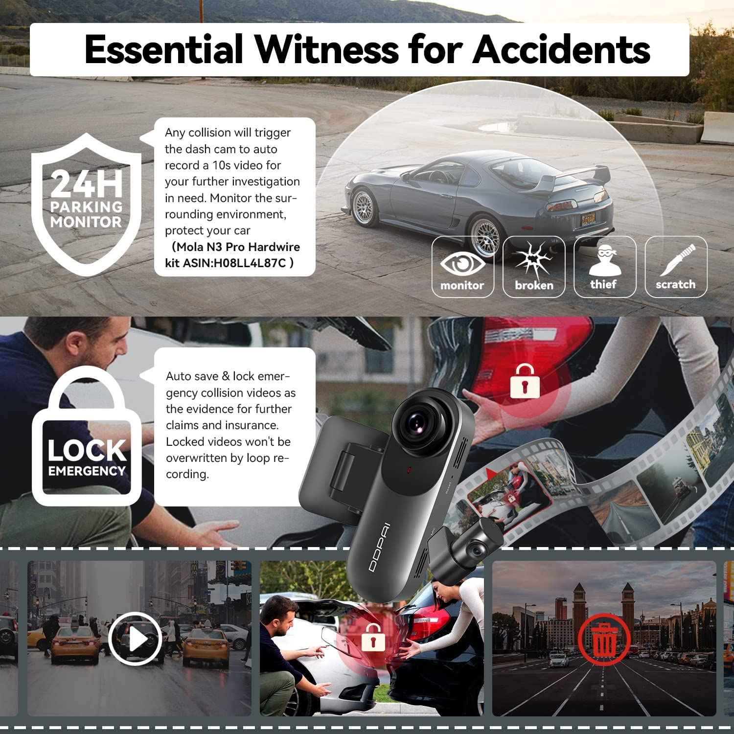 DDPAI N1 Dual Channel Car Dash Camera