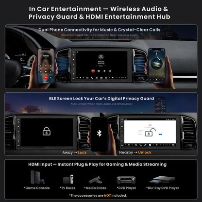Universal Double Din 7″ Android Car Stereo 8 GB RAM 128GB STORAGE | Wireless Apple CarPlay & Android Auto
