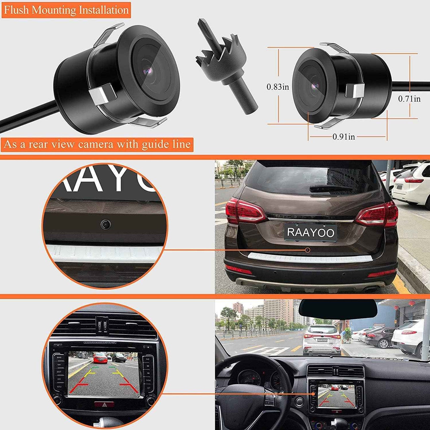 X3 2-IN-1 CAR REAR VIEW OR FRONT VIEW CAMERA.