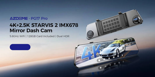 Azdome PG17 PRO 4K+2.5K 2CH Mirror Dash Cam 4K with 12" Touch Screen 64GB منظرة الداش كام الذكية أزدوم