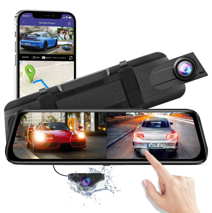 AZDOME AR09 DASHCAM 4K WiFi 9.66‘’ HD 2160P داش كام ماركة ازدوم حجم الشاشه 9.6 انش کامیرا امامی (4K) فور كي خلفيه فل اتش دي مع
