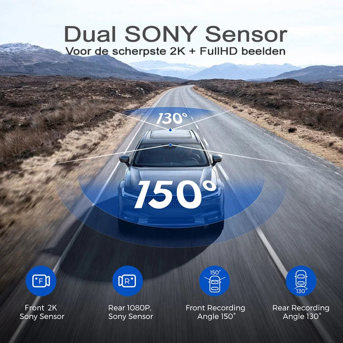 AZDOME AR09 DASHCAM 4K WiFi 9.66‘’ HD 2160P داش كام ماركة ازدوم حجم الشاشه 9.6 انش کامیرا امامی (4K) فور كي خلفيه فل اتش دي مع