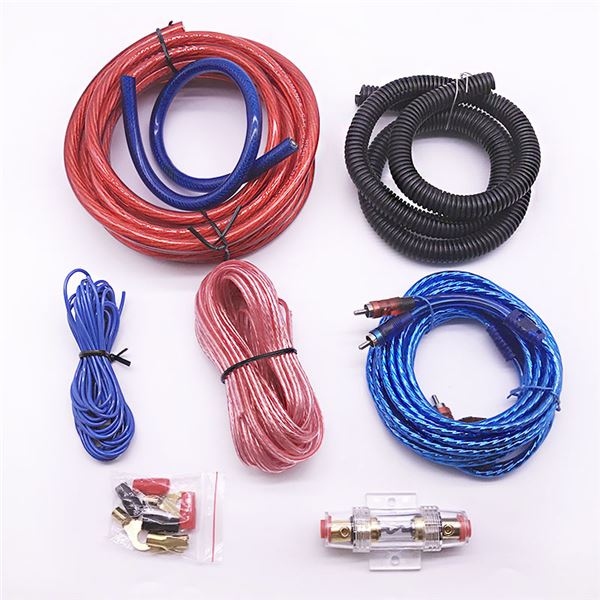Car Amplifier Wiring Kit, RAK-800W Amp Kit Complete 8 Gauge Car Amplifier Installation Wiring Kit for Car Audio Subwoofer - 8GA GA CCA Red Power Wire, OFC RCA Interconnect Cable, Fuse Holder