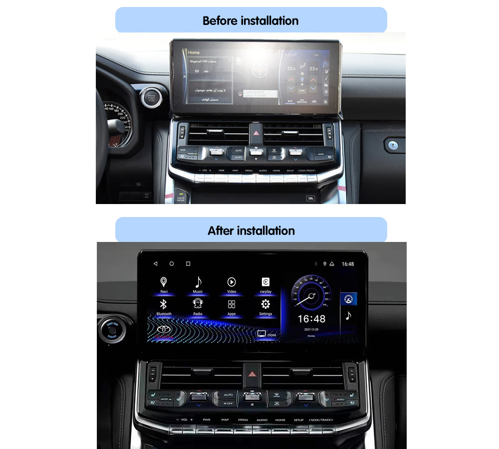 TOYOTA LAND CRUISER  GXR 12.3" 2022+ 8GB RAM 128GB STORAGE CAR PLAY / AUTO ANDROID