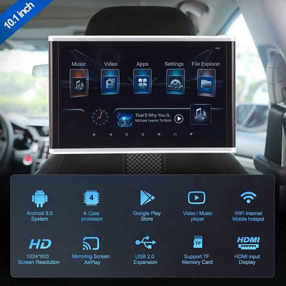 HEAD REST 10.1INCH ANDROID 2GB RAM 32GB STORAGE VER.13 (PAIR) BLK .