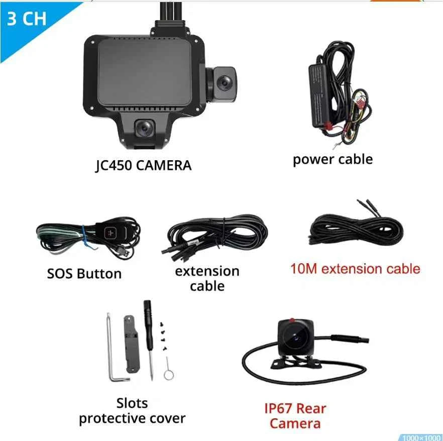 JIMIIOT JC450 Multi-Channel AI Dash Cam Live Video (10Year Subscription Free)