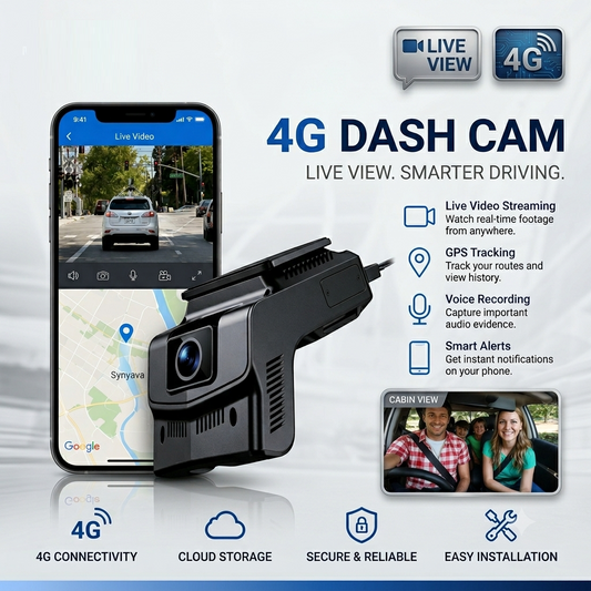 JIMIIOT JC270 4G 2CH AI Dual Dash Cam with GPS, Live Video, ADAS & Driver Monitoring