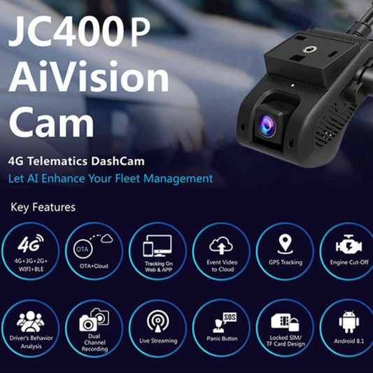 Dashcam JC261 for Cars with GPS "LiveTracking"  2CAMERA - 2CH (10 Year Subscription Free) (Copy)
