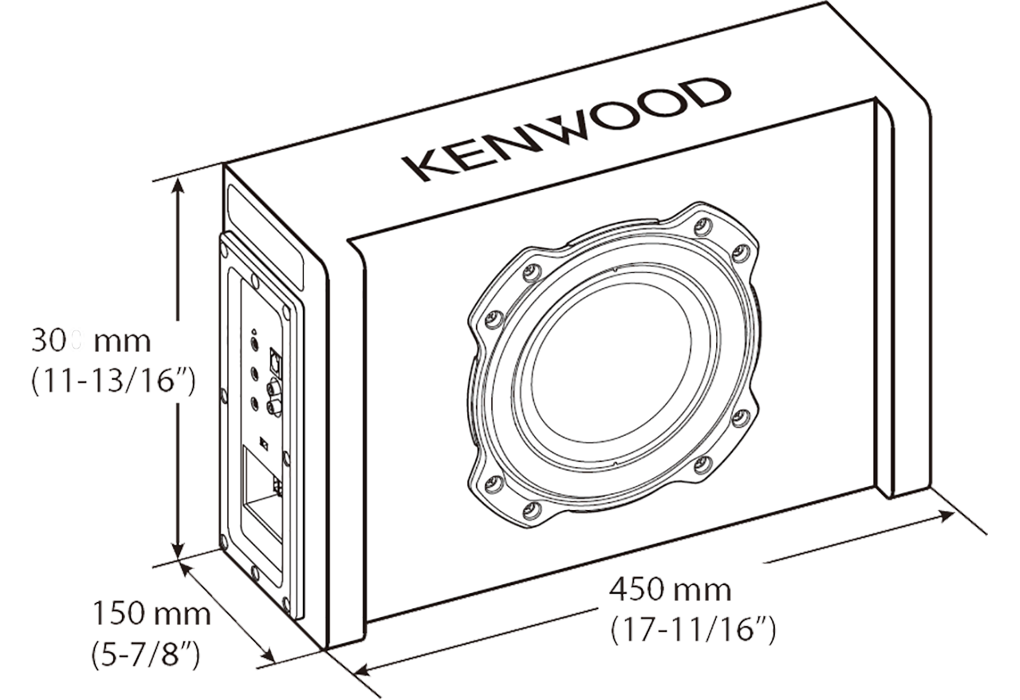 PA-W801B KEENWOOD 8" SUBWOOFER 200RMS/400W
