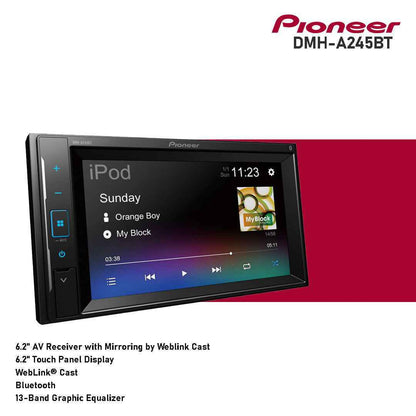 PIONEER DMH-A245BT 2DIN 6.2″ AV Receiver with Mirroring by Weblink Cast  .