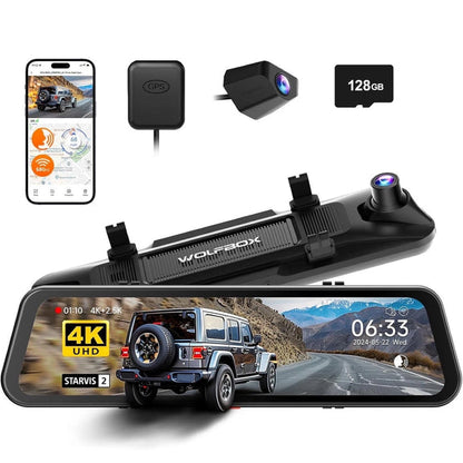 WOLFBOX G900 PRO 4K+2.5K 2CH 12” DASH CAM W/ SONY STARVIS 2 IMX678 & 5G WiFi