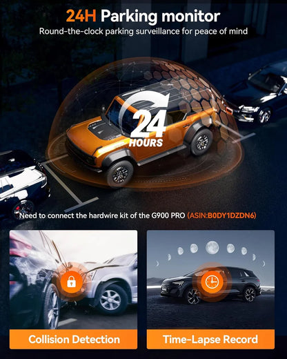 WOLFBOX G900 PRO 4K+2.5K 2CH 12” DASH CAM W/ SONY STARVIS 2 IMX678 & 5G WiFi