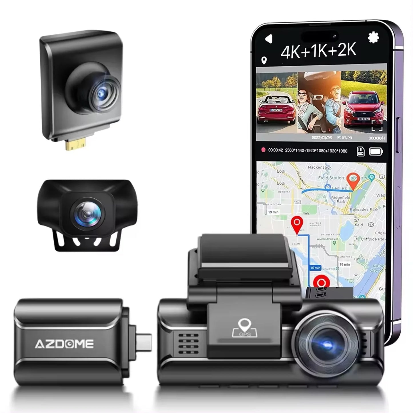 Dash Cam AZDOME M550 MAX 4K - Ultra HD Vehicle Dashboard Camera with 64GB CARD
