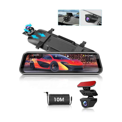 AZDOME AR09 DASHCAM 2CH 4K + 1080P MIRROR DASHCAM داش كام ماركة ازدوم حجم الشاشه 9.6 انش کامیرا امامی (4K) فور كي خلفيه فل اتش دي مع  (السعر 30 شامل ترکیب)