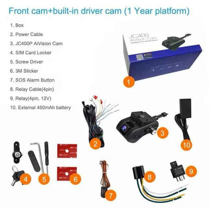 JIMIIOT JC400P Integrated Dual-Channel DashCam (10Year Subscription Free)