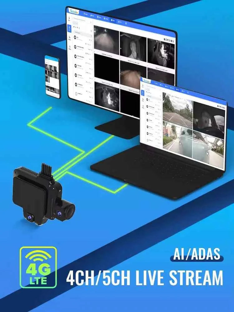 JIMIIOT JC450 Multi-Channel AI Dash Cam Live Video (10Year Subscription Free)
