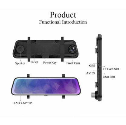 DASHCAM MIRROR FULL SCREEN TWO CAMERA (WIFI/1080P) FIVE STAR PLUS