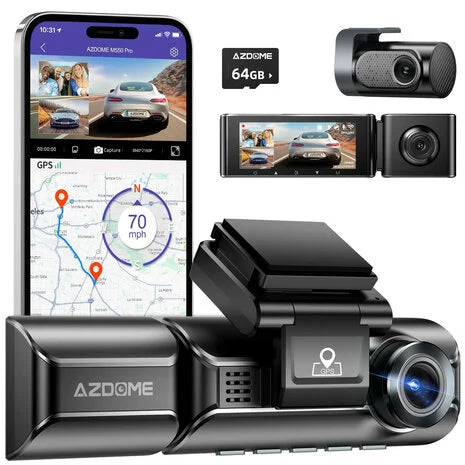 Azdome DashCam M550 Pro 3CH CAM 4K Wifi GPS-RIP3 64GB (4K+1080P+1080P)