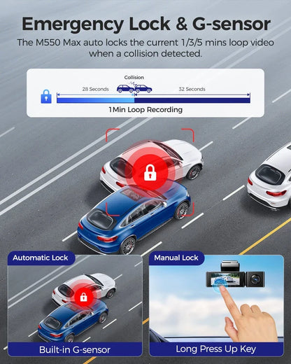 AZDOME M550 Max 3CH 4K Dash Cam 4K+1K+2K