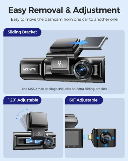 AZDOME M550 Max 3CH 4K Dash Cam 4K+1K+2K