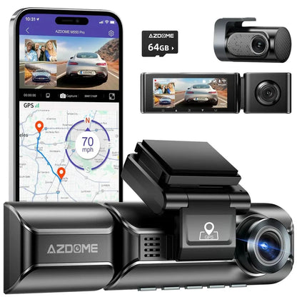 AZDome M550 Pro 3CH 4K Wifi GPS 64gb dashcam