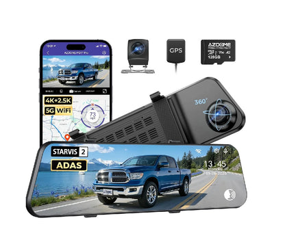 AZDOME PG17 Pro 2CH   Mirror Dash Cam 4K+2.5K 12" Touch Screen