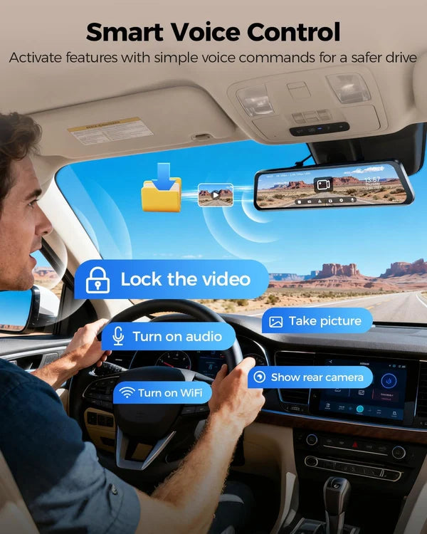 AZDOME PG17 Pro 2CH   Mirror Dash Cam 4K+2.5K 12" Touch Screen