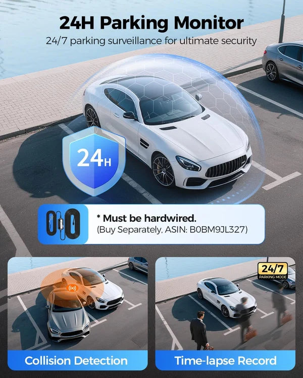 AZDOME PG17 Pro 2CH   Mirror Dash Cam 4K+2.5K 12" Touch Screen