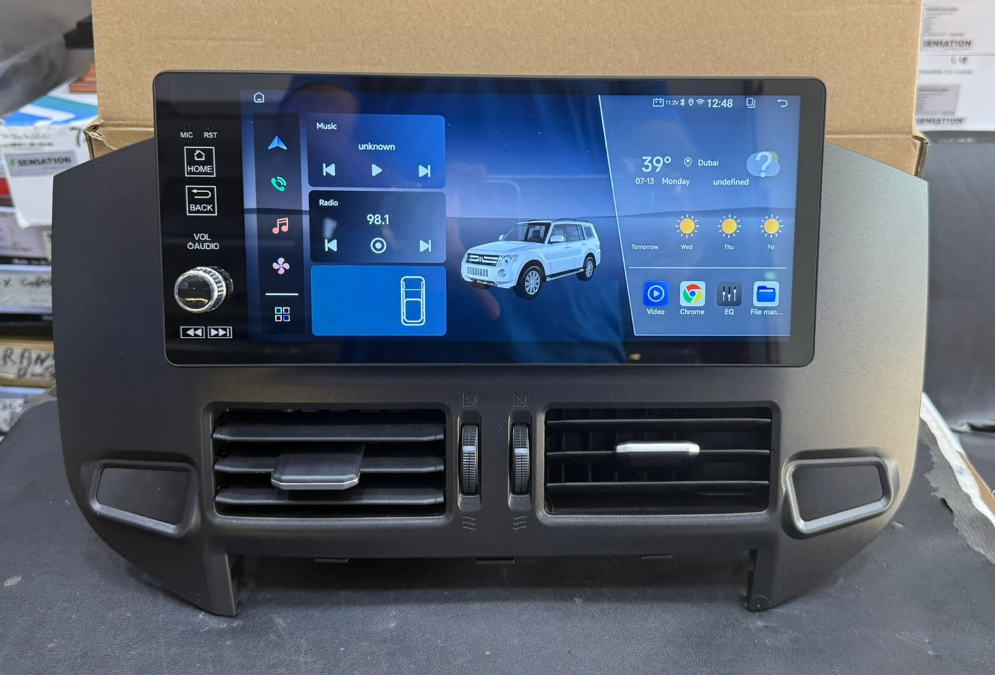 12.3 Inch Android 14 Universal Car Radio Stereo Android Auto Carplay for Mitsubishi Pajero 2014 former and later (new style with no physical button)
