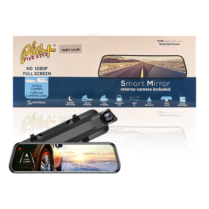 DASHCAM MIRROR FULL SCREEN TWO CAMERA 2CH  (WIFI/1080P) FIVE STAR PLUS