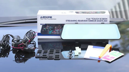 AZDOME AR09 DASHCAM 2CH 4K + 1080P MIRROR DASHCAM داش كام ماركة ازدوم حجم الشاشه 9.6 انش کامیرا امامی (4K) فور كي خلفيه فل اتش دي مع  (السعر 30 شامل ترکیب)