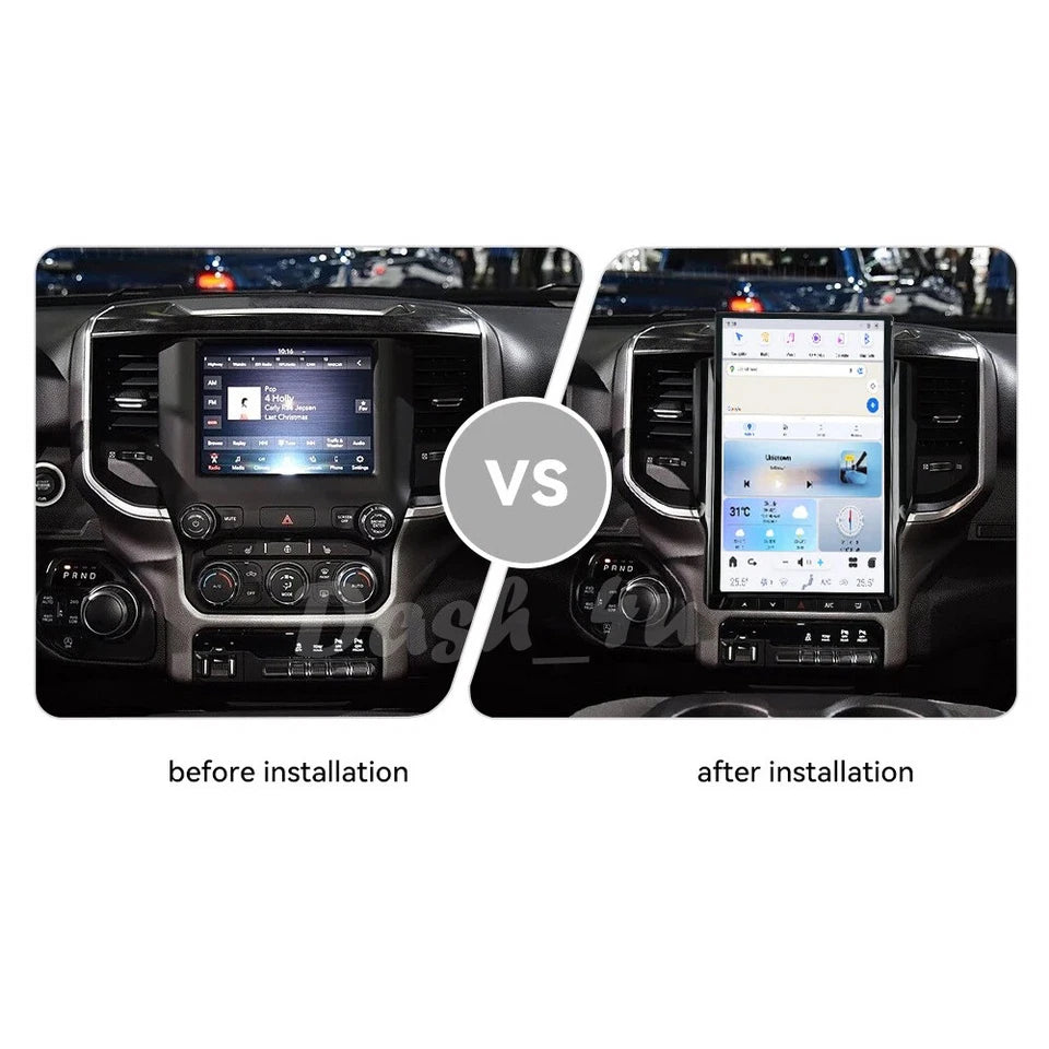Dodge RAM (2019 – 2022) 8+128GB 14.4″ IPS QHD 2K Touch-Screen Android Navigation System | Android 13 | GPS | BT | Wifi | CarPlay | Android Auto | 4G LTE